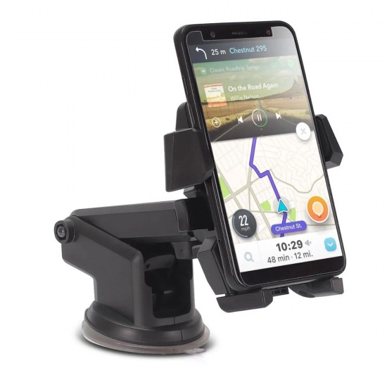 Suporte veicular universal para Smartphone/GPS/Iphone trava automática base ventosa de silicone